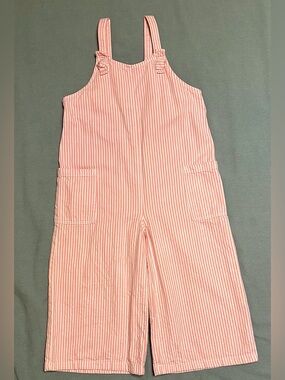 Old Navy Pink and White Striped Girls' Overalls